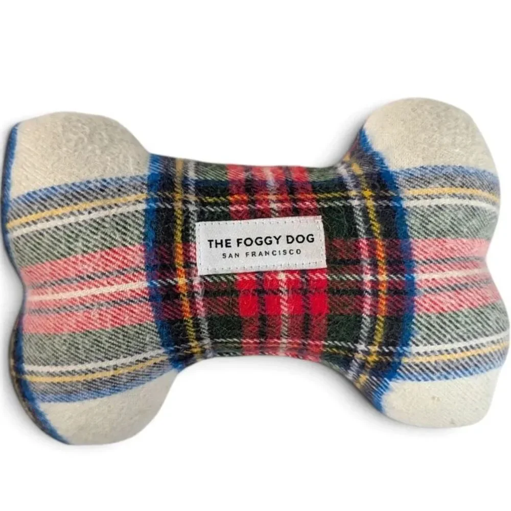 Small Dog Toy Bundle Plush Squeaky Llama Owl Christmas Present Plaid Bone Kong